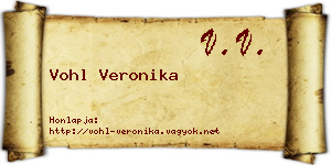 Vohl Veronika névjegykártya